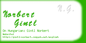 norbert gintl business card